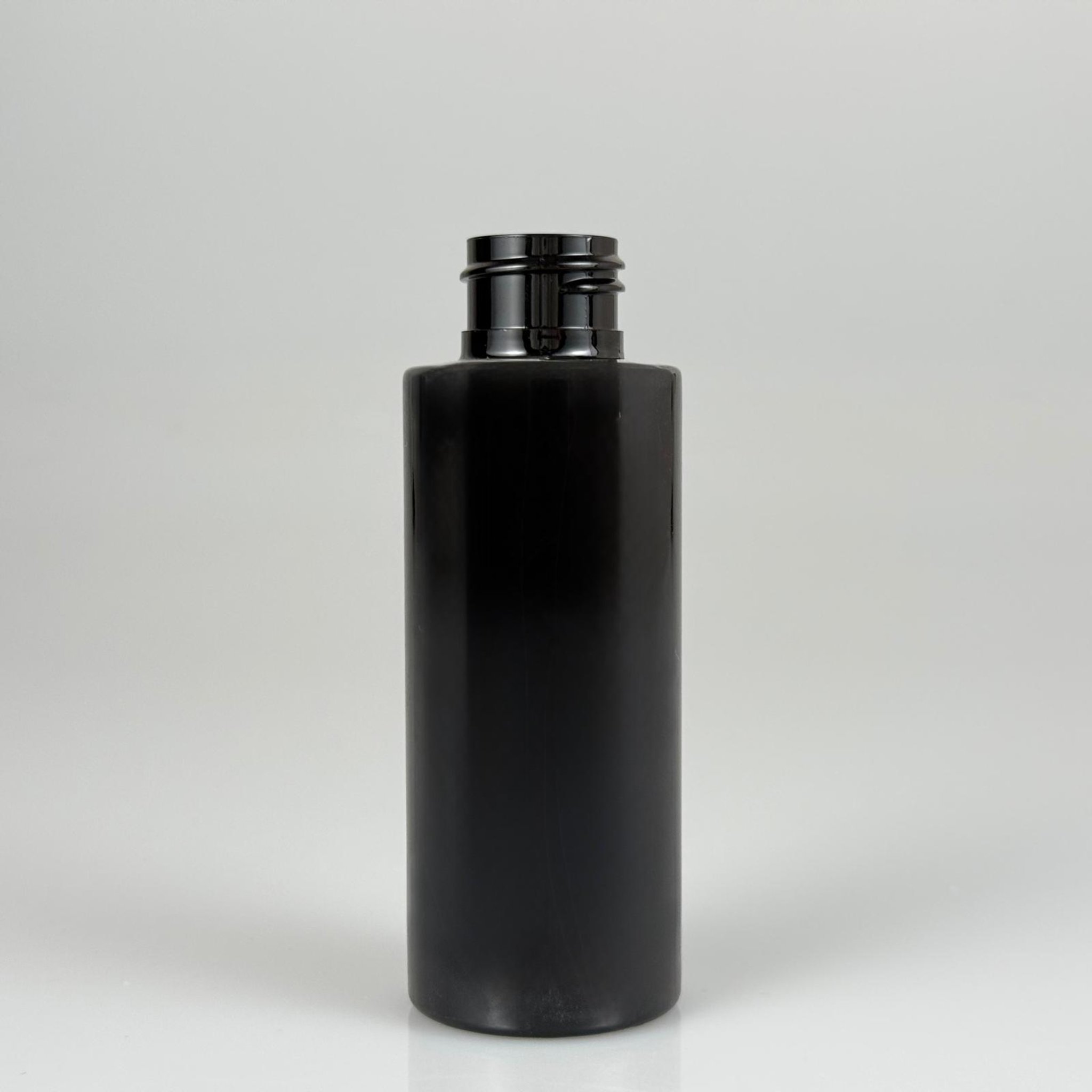 100 CC SİLİNDİR KESKİN KÜT MODEL SERT (17 GR) PET ŞİŞE - KAPAKSIZ - AĞIZ ÇAPI 24 MM - SİYAH