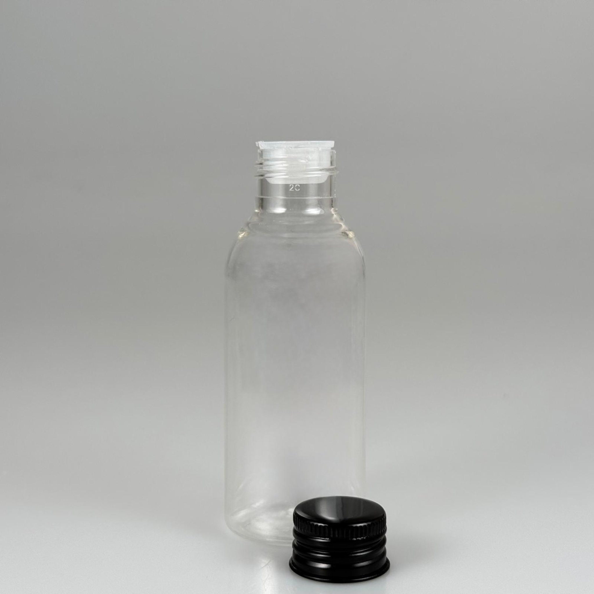 100 CC SİLİNDİR OVAL MODEL ŞEFFAF SERT PET ŞİŞE (24 AĞIZ) + KÖPÜK CONTALI SİYAH METAL ALÜMİNYUM KAPAK + KOLONYA TIPALI TAKIM - 100 ML KAPAKLI KALIN PLASTİK ŞEFFAF ŞİŞELER