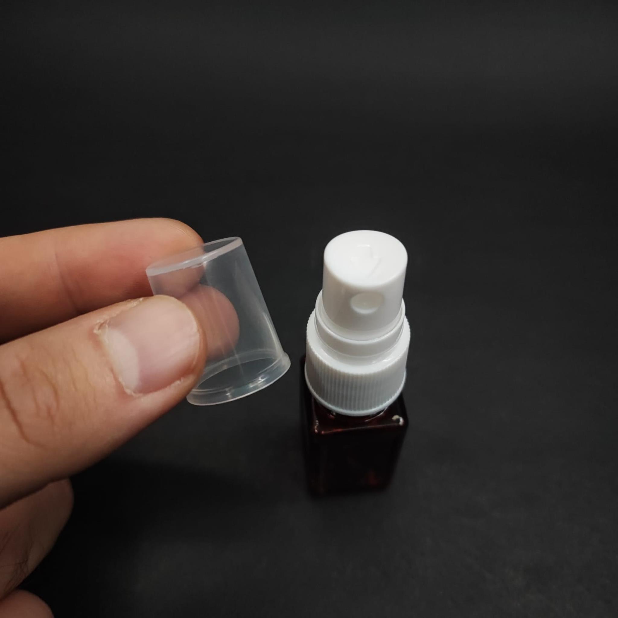 10 CC AMBER KARE PET ŞİŞE - BEYAZ SPREYLİ TESTER 10 ML PLASTİK ŞİŞE