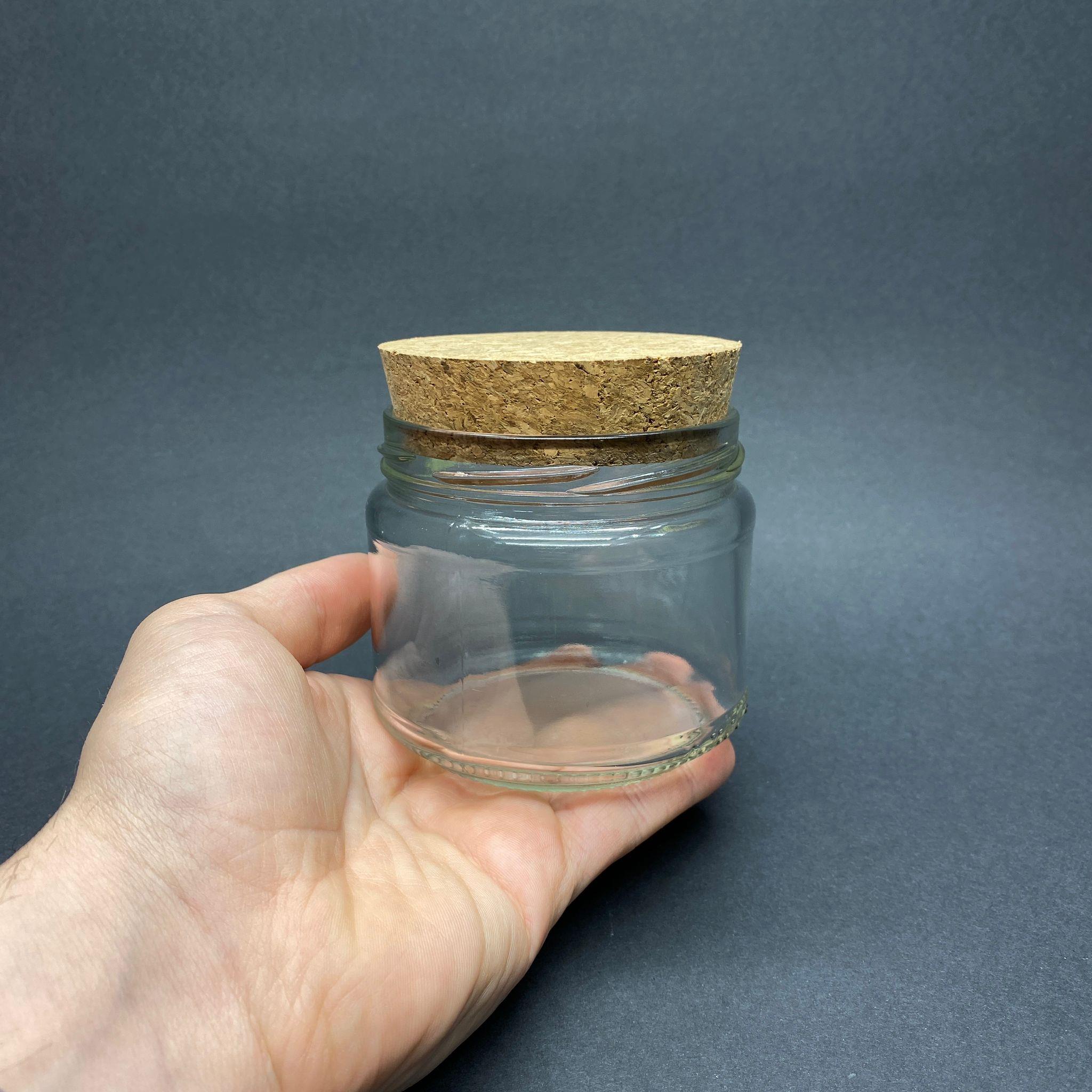 300 CC MANTAR TIPALI CAM KAVANOZ (SİLME HACİM 330 ML) - MANTAR KAPAKLI KAVANOZ - AHŞAP KAPAKLI KAVANOZ