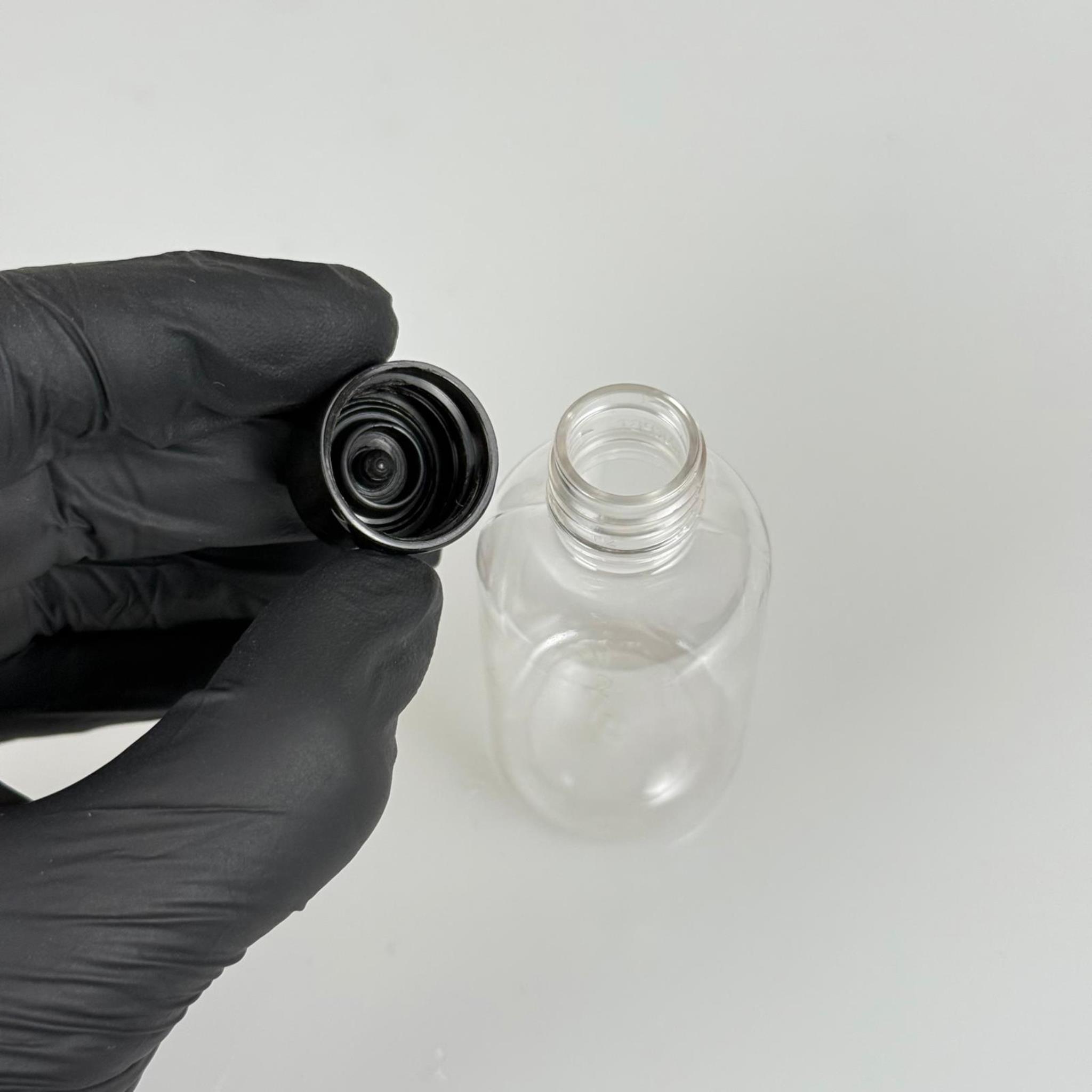 40 ML CONTALI KAPAKLI PET ŞİŞE - 40 CC SİYAH KAPAKLI TOMBUL PLASTİK ŞİŞE